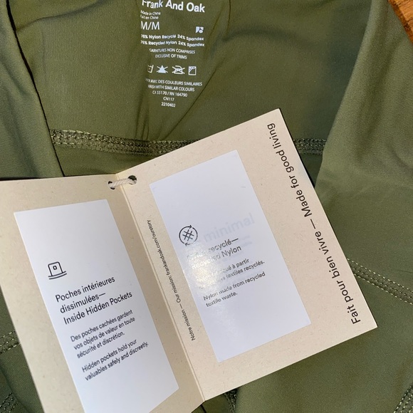 Frank and Oak High Waisted Leggings with Pockets in Olive - Picture 4 of 7